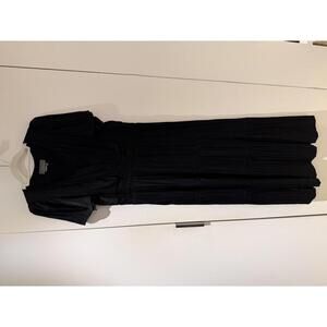Anthropologie Black Maxi Dress with V-Neck and Tiered Skirt, Size Large